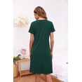 thumbnail image 4 of Ekouaer Womens Nightgown Button Down Sleep Shirts Short Sleeve Nightshirt V-Neck Sleepdress Soft Sleepwear, 4 of 6