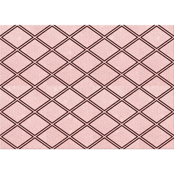 Ahgly Company Indoor Rectangle Patterned Pink Bubble Gum Pink Area Rugs, 2' x 3'