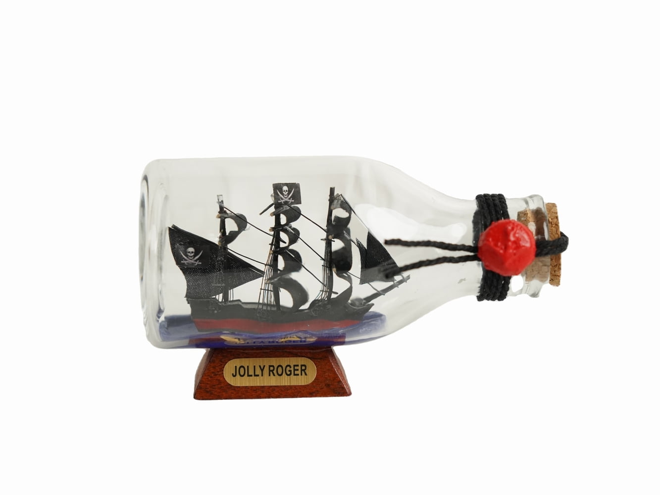 Captain Hook's Jolly Roger from Peter Pan Pirate Ship in a Glass Bottle 5  