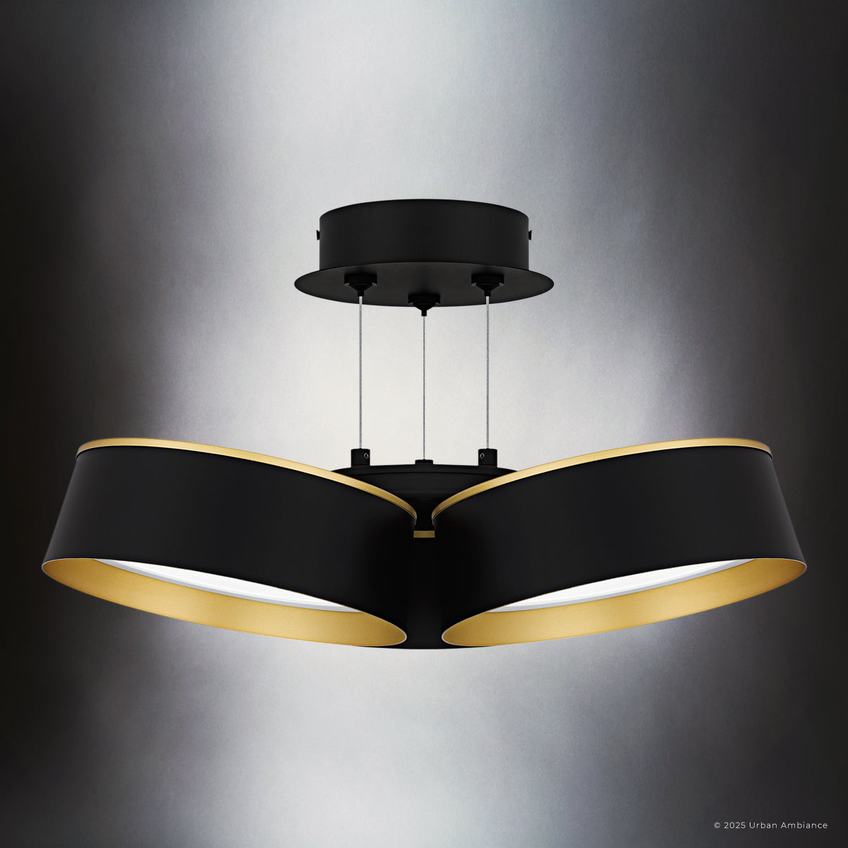 Luxury Modern Ceiling Light, Matte Black, UQL6030
