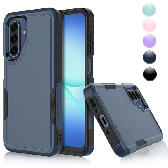 Galaxy A17 5G Case,Sturdy Phone Case for Samsung A17 5G 2025 6.7 inch,Njjex Shockproof Protection Heavy Duty Armor Hard Plastic & Rubber Rugged Bumper 2-in-1 Case Cover-Blue