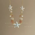 thumbnail image 4 of Starfishes Fashion Jewelry Sea Theme Pearls Jewelry Shell Pendant Necklace Alloy Texture for Women, 4 of 8