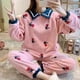 thumbnail image 4 of SP & CITY-Conjunto de Pijama de terciopelo Coral para mujer, ropa de dormir con estampado de dibujos animados, cálida y gruesa, para el hogar y estudiantes, Invierno, 4 of 4