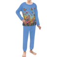 thumbnail image 2 of DISNIMO Blue Dragonflies Flower Pajama Set for Kids Girls Pajamas Size 3-4 Sets Long Sleeve Pjs for Toddler Boys Sleepwear Set for Kids 2 Piece Pj Sleepwear for Girls Crewneck, 2 of 7