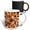 Multicolor, variant on 3drose, Geometric Shapes Pattern Orange White Black Background, 11oz Two-tone Yellow Mug