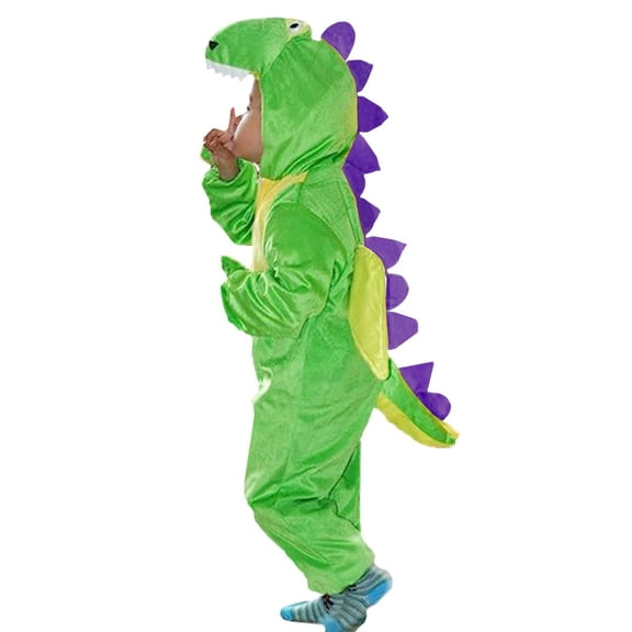 WIBACKER Toddler and Little Kid Halloween Costumes Cosplay Dinosaur Cartoon Long Sleeve Hooded Jumpsuit