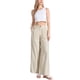thumbnail image 2 of Pantalones anchos casuales INSPIRE CHIC para mujer, con cintura alta elástica, un botón, livianos, con bolsillos, color beige, 2 of 5