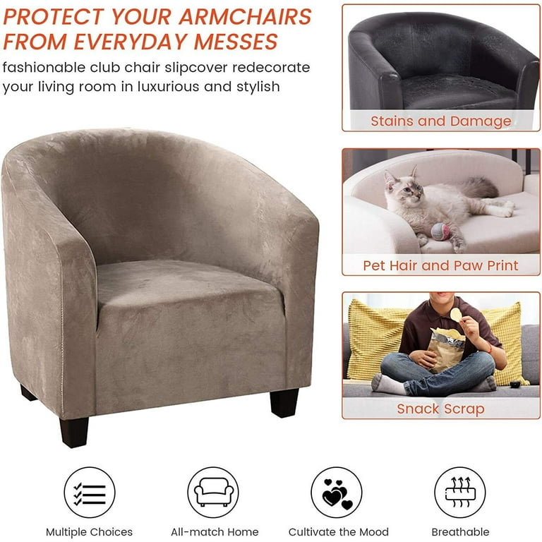 2 Piece Set Club Chair Slipcover Armchair Ottoman Slipcover Footstools Covers
