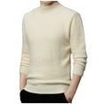 thumbnail image 1 of LOVZFMLL Men's Sweaters, Classic Solid Color Acrylic Turtleneck Ribbed Pullover, Fashion Casual Everyday Layering Shirt, Warm Winter Tops Slim, Fall Clothes, 1 of 4