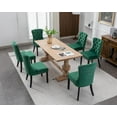 thumbnail image 4 of Westice Dining Chair Set of 6, Velvet Wingback Tufted Chairs for Dining Room with Nailhead Rivet Trim Design Pull Ring on Backrest Wood Legs for Kitchen, Green, 4 of 9