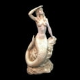 thumbnail image 2 of Homestyles 16 in. Antique White Classic Mermaid Sitting on Coastal Rock Looking Out to Sea Beach Nautical Large Statue, 2 of 6