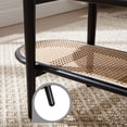 thumbnail image 4 of Dayalane Black Rattan Coffee Table,Mid-Century Modern 2-Tier Center Table with Storage Shelf Wooden Top for Living Room, Bedroom or Small Spaces, 4 of 8