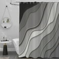 thumbnail image 2 of Black Shower Curtain, Black Grey Ombre Aqua Beach Waves Abstract Ocean Modern Bathroom Curtain Home Decor Waterproof Fabric Machine Washable with 6PCS Hooks,36" Wx72 L, 2 of 6
