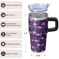 thumbnail image 3 of Flamingo Stainless Steel Tumbler 20OZ with Handle Insulated Coffee Mug Cup Leak Resistant Double Wall Vacuum Perfect for Daily Use Gifts for Women Girls on Birthday Christmas Summer, 3 of 6