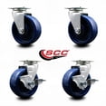 thumbnail image 2 of 5 Inch Solid Polyurethane Swivel Caster Set with Ball Bearings 2 Brakes, 2 of 2