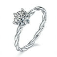 thumbnail image 3 of Nerra Jewel 1.9 Ct Round Brilliant Cut Diamond Ring - 14K White Gold Plated Solitaire Ring - Simple Engagement Wedding Solitaire Rings for Women's - Silver Diamond Beautiful Special Occasion Rings, 3 of 6