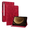 thumbnail image 2 of FJLBDE Case for Samsung Galaxy Tab S10 Plus/ S9 FE+ 12.4 Inch, Embossed Flower PU Leather Flip Wallet Folio Stand Cover, Red, 2 of 7
