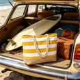 thumbnail image 4 of LEFXSMR Beach Bags for Women, Beach Bags Waterproof Sandproof with Striped Design, Portable Washable Tote Bag for Swim Pool & Outdoor Use, Yellow, 4 of 6