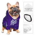 thumbnail image 3 of Fotbe Dark Purple Snowflakes Print Small Dog Sweater Hoodies Pet Grey Hooded Soft Fleece Sweatshirts with Pocket Fall Winter Puppy Cat Sweaters Warm Clothes-X-Large, 3 of 7