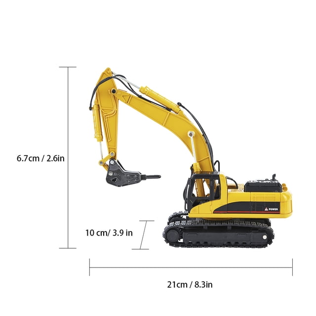 Excavator Model, Huina Construction Excavator Model Car Toy 1711 1:50 Alloy Engineering Construction Car Vehicle Toy