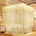 thumbnail image 5 of Luxury PrincessThree Side Openings Post Bed Curtain Canopy Netting Mosquito Net Bedding (L), 5 of 8