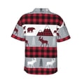 thumbnail image 3 of Uemuo Buffalo Plaid Forest Printed Regular Fit Short Sleeve Casual Hawaiian Shirt for Men,Aloha shirt,Tropical shirt,Floral print shirt,Vacation Beach shirt-Small, 3 of 9