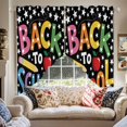 thumbnail image 4 of Swag Curtain Valances School Season Swag Valances for Kitchen Windows Pencil Stars Cartoon Style Black Short Topper Curtains Valance Tier Pair for Kitchen Bedroom Living Room Bathroom 28"x36", 4 of 8