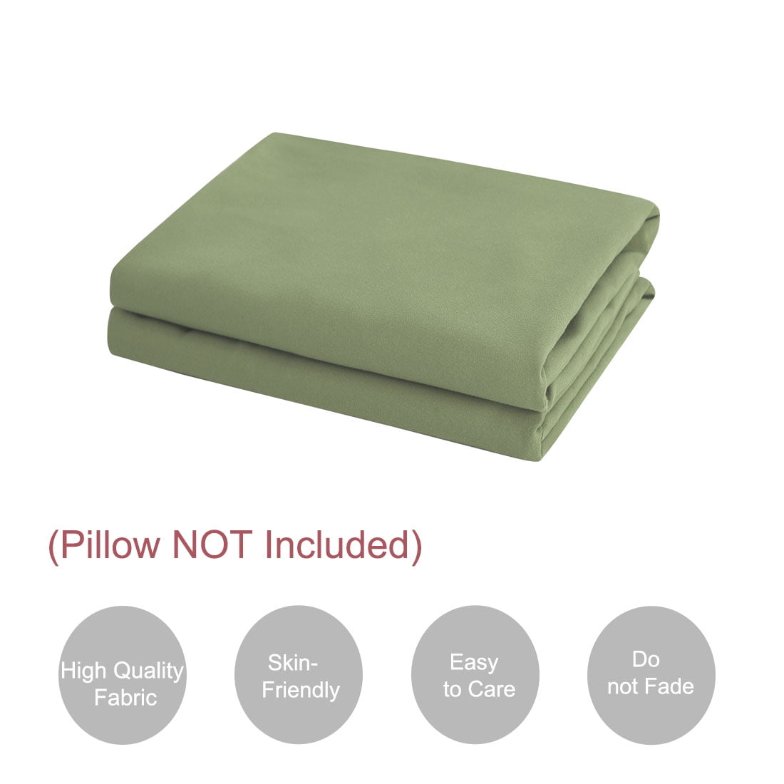 Unique Bargains 2-Pack Solid Microfiber Pillowcases, King, Sage
