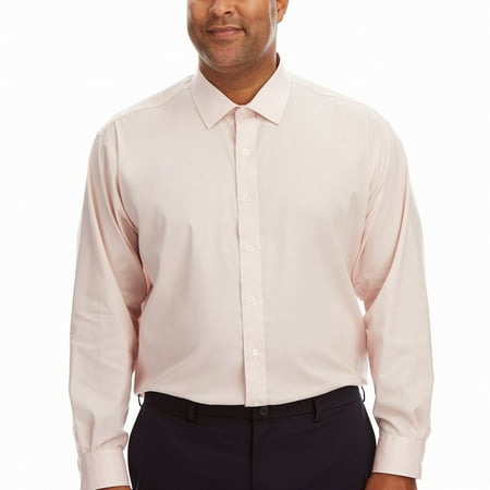Big & Tall Haggar Premium Comfort Wrinkle Resistant Dress Shirt Color: Pink Solid Size: 20 34/5B