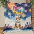 thumbnail image 3 of Happy New Year with Maine Coon Fireworks Holiday Xmas Winter 2025 Quilt Blanket Cat Lover Kitten Owner Gifts Cozy Comforter Throw Blanket - 00025, 3 of 5