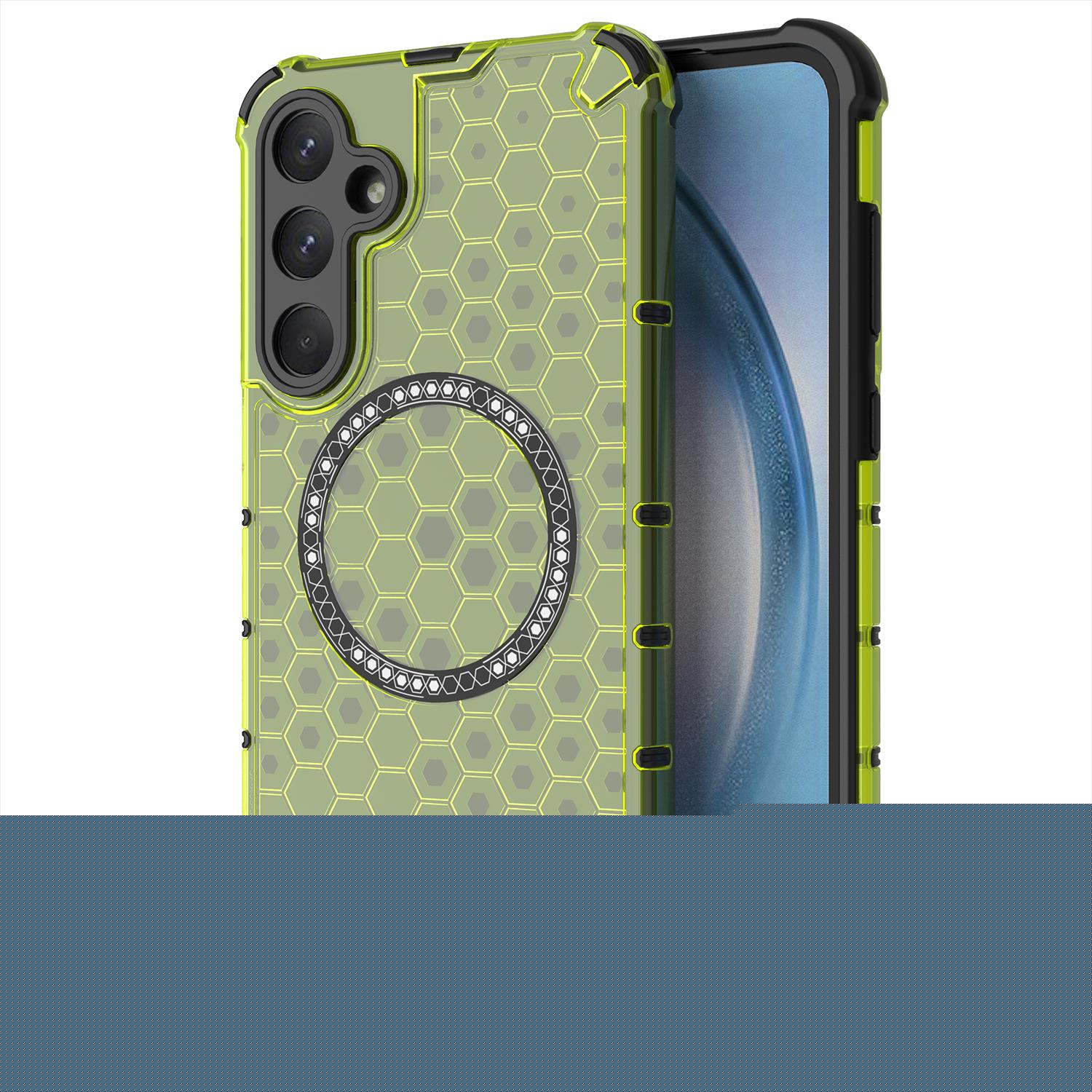 thumbnail image 4 of Allytech Case for Samsung Galaxy A55, Non-Yellowing Anti-Scratch Slim Thin Translucent Honeycomb Heat Dissipation Dual-Layer Drop Protection Bumper Case Cover Compatible with MagSafe, Green, 4 of 10