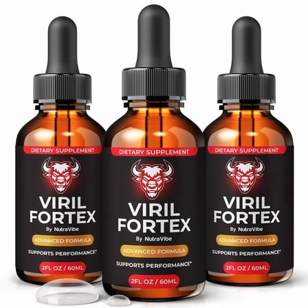 (3 Pack) Viril Fortex – Health Support with Natural Ingredients for Steady Energy, Stamina & Drive | Daily Formula in Easy-to-Take Drops, 30 Day Supply (90 Servings)
