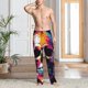 thumbnail image 2 of Fotbe Colorful Skull Pantalones de Pijama para Hombre, Pantalones de Dormir, Pantalones de Casa con Cintura Ajustable y Bolsillos-Large, 2 of 6