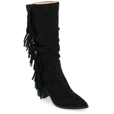 Journee Womens Hartly Wide Calf Western Mid Calf Boots