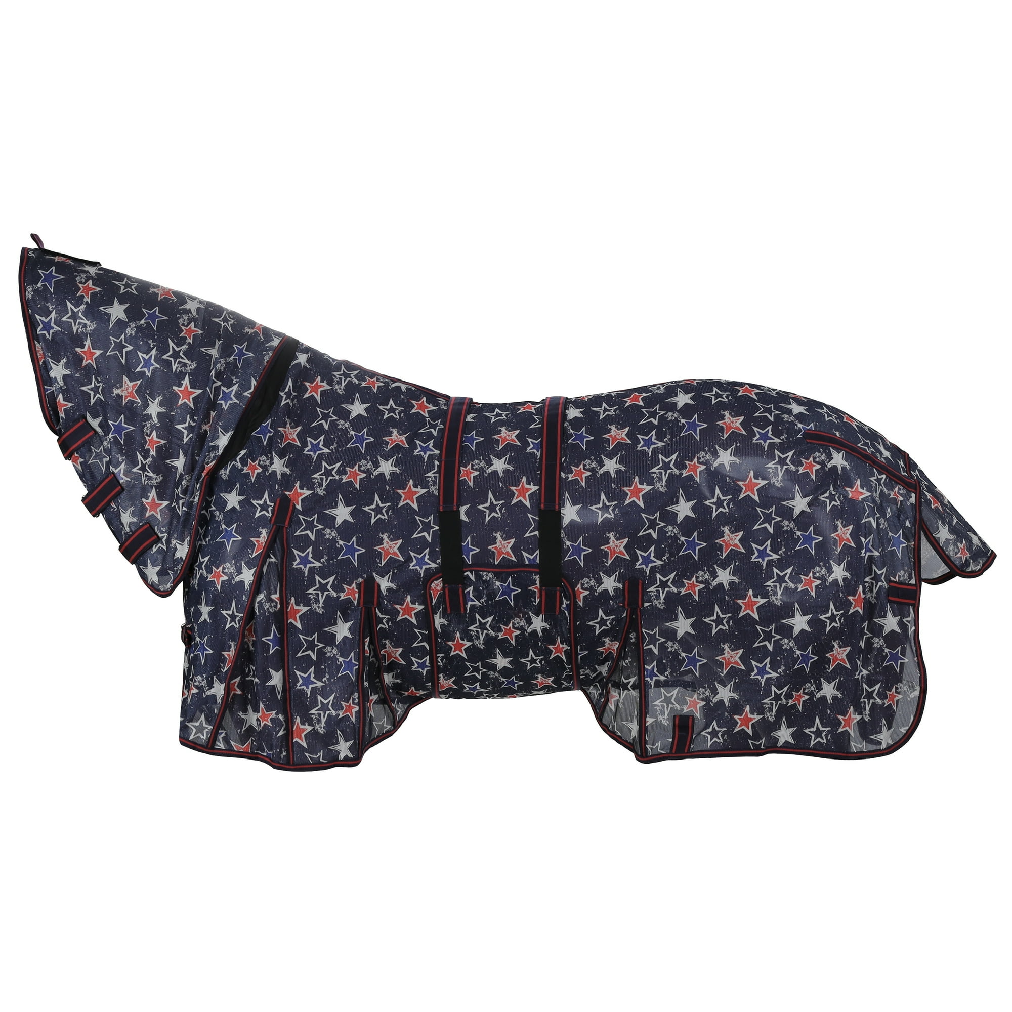 Showman Star-Spangled Mesh Fly Sheet w/ Neck Cover (69")