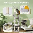 thumbnail image 4 of PawHut 71" Cat Tree Tower with Scratching Posts, Condo, Bed, Light Grey, 4 of 9