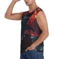 thumbnail image 3 of Fotbe Red Moon Shark Sailboat Men's Camiseta sin Mangas Estampada para Hombres, Playera Casual para Gimnasio, Entrenamiento, Playa-3X-Large, 3 of 7
