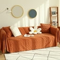 thumbnail image 3 of Dowbom Soft Sofa Cover,1-Piece Sofa Slipcover Towel Universal Non-slip Furniture Protector Full size thick Dust-Proof Jacquard Couch Cover for Living Room Bedroom-180x180cm-orange, 3 of 8