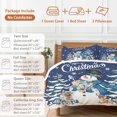 thumbnail image 6 of Snowman Christmas Bedding Duvet Cover Set Twin Size 4 Pieces Winter Tree Snowflake Elk Rabbit Navy Blue Bedding Set with Zipper Closure, 1 Comforter Cover 68x86 Inches 1 Flat Sheet & 2 Pillow Cases, 6 of 7