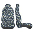 thumbnail image 3 of Zufioo Daisy Floral B Full Set Car Seat Covers with Soft Padding 2PCS Universal Auto Front Seats Protector Fits Cars, SUVs, Sedans, and Trucks, 3 of 7