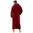thumbnail image 3 of HEVIRGO Men Soft Coral Fleece Solid Color Pockets Long Bath Robe Home Gown Sleepwear,Dark Blue# XXL, 3 of 10
