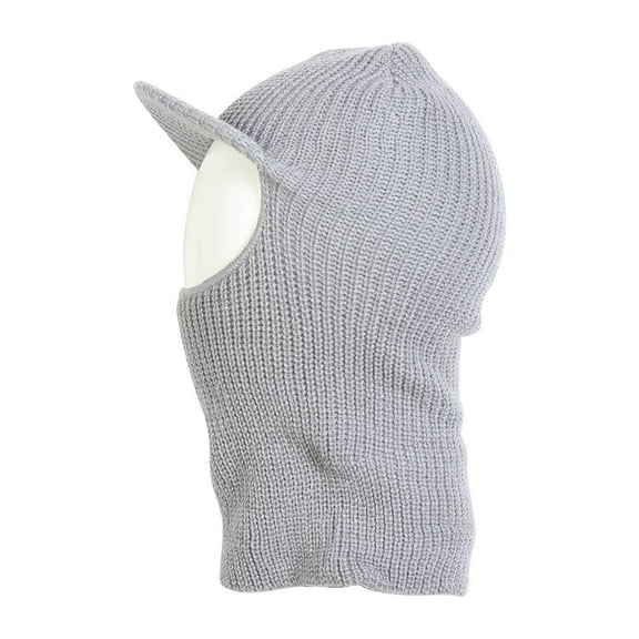 Face Ski Mask w/ Visor - Light Grey