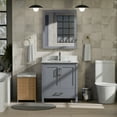 thumbnail image 2 of Lexora Home Jacques 30" Carrara Marble Top Single Vanity in Dark Gray, 2 of 9
