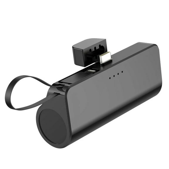 Power Bank 3000mAh Battery Small Mini Portable Charger with Built in 2 Cables