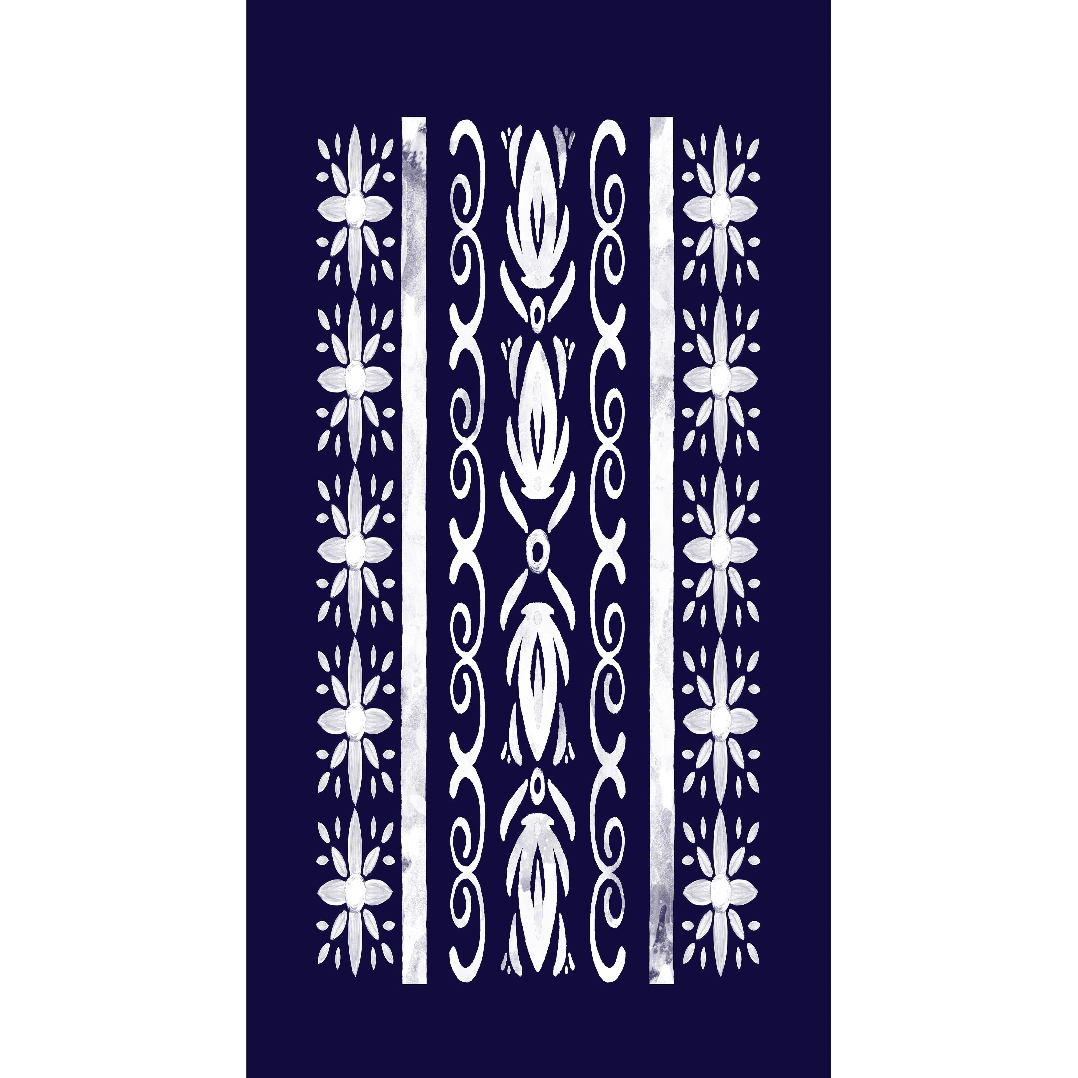 Simply Daisy, 16 x 25 Inch, Cuban Tile 2, Geometric Print Kitchen Towel, Teal
