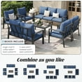thumbnail image 2 of MRUAKA Aluminum Patio Furniture Set, 9 Pcs Modern Outdoor Sofa Sets, Outdoor Sectional Patio Conversation Set with Coffee Table for Backyard, Poolside, Navy, 2 of 8