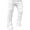 White, variant on Douhoow Men Stacked Jeans Ripped Skinny Denim Pants Streetwear Patch Distressed Destroyed Trousers with Pockets