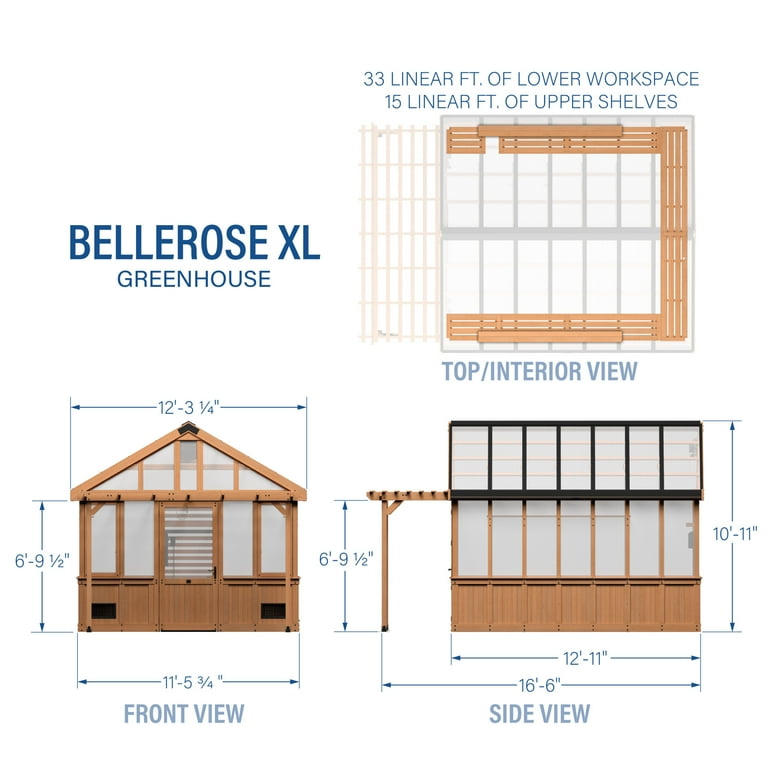 Backyard Discovery Bellerose XL 13x11' Cedar Greenhouse, Pergola