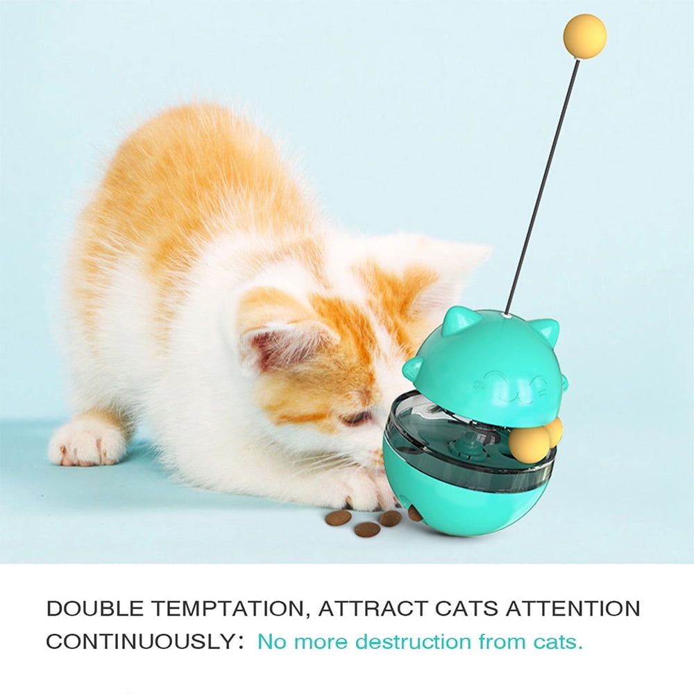 Htovila Cat Tumbler Toys Cat Interactive Toy Cat Food Balls Slow 
