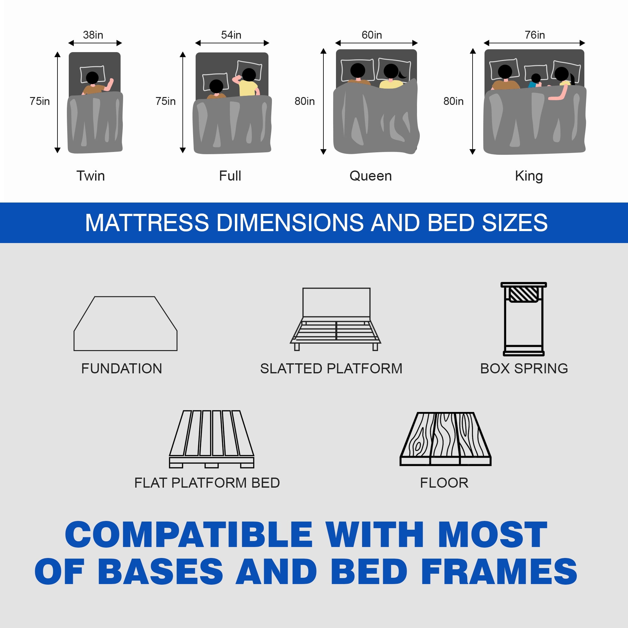 10" King Mattress, Gel Memory Foam and Pocket Spring Hybrid Mattress in a Box, Medium Firm, Pressure Relief, Adult